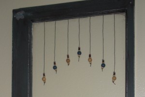 Beads tacked from opposite side